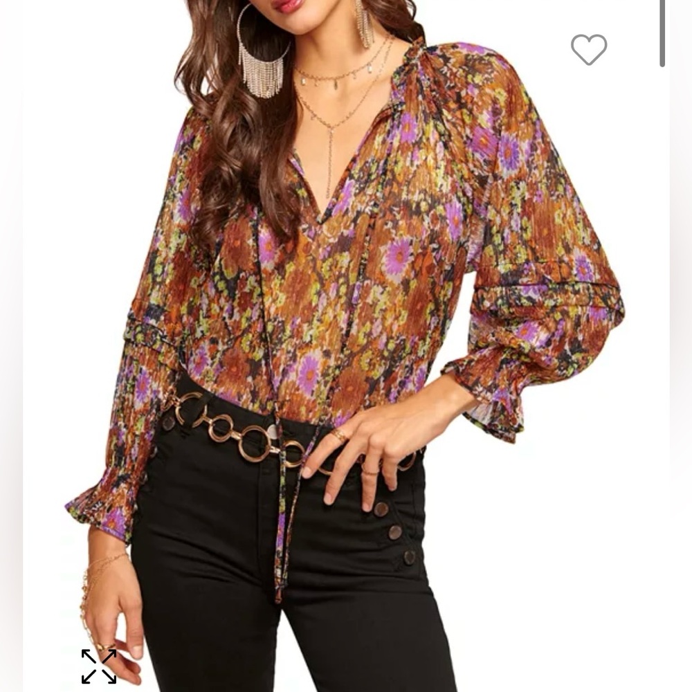 NWT Ramy Brook Ellie Puff Sleeve Pullover Blouse - Size XL